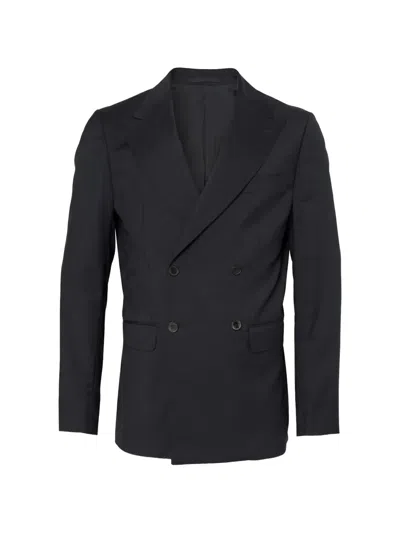 Low Brand Regular-fit Blue Wool Double-breasted Blazer