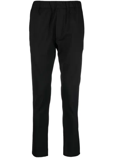 Low Brand Drawstring Tapered-leg Trousers In Black