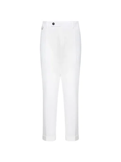 Low Brand D-ring Pleated Trousers In White
