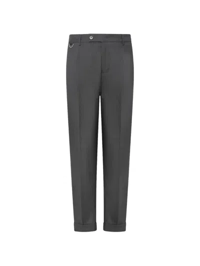 Low Brand D-ring Pressed-crease Trousers In Gray