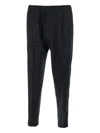 Low Brand Blue Pants With Elastic Waist And Belt Loops In Cotton Man In Black