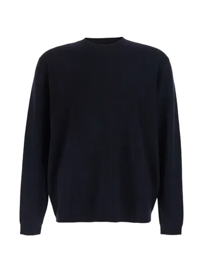 Low Brand Fine-knit Merino-wool Sweater In Blue