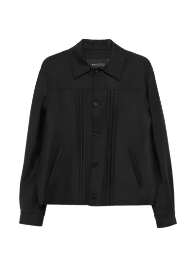 Low Brand Fold Pleated Button-up Jacket In Black