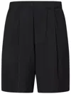 Low Brand Tailored Bermuda Shorts In Jet Black With One-pleat Design In Black