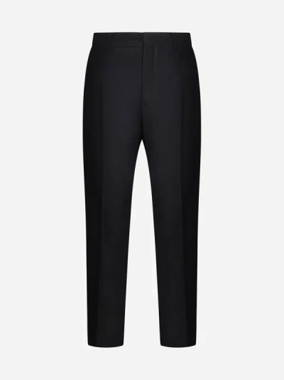 Low Brand Ford Wool Trousers In Black