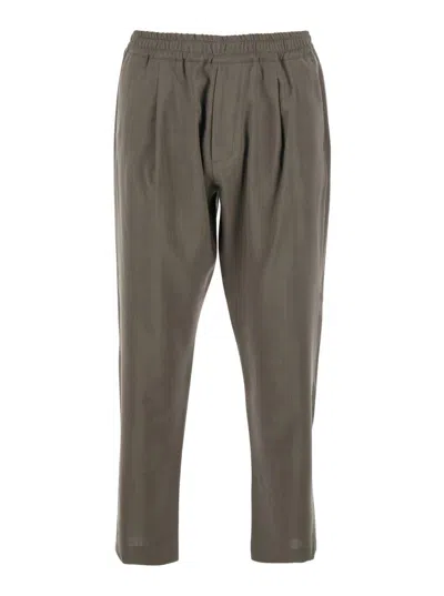 LOW BRAND GREEN PANTS WITH ELASTIC WAIST AND PATCH POCKETS ON THE BACK IN WOOL MAN
