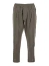 Low Brand Green Pants With Elastic Waist And Patch Pockets On The Back