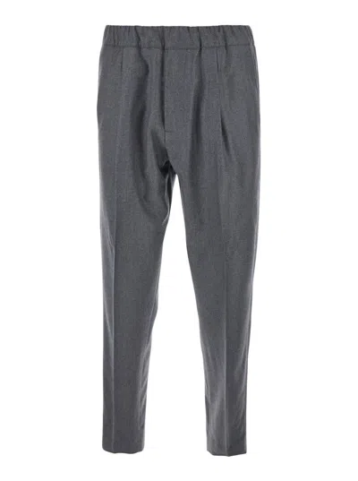 LOW BRAND GREY PANTS WITH ELASTIC WAIST IN COTTON MAN