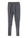Low Brand Grey Pants With Elastic Waist In Cotton Man In Gray