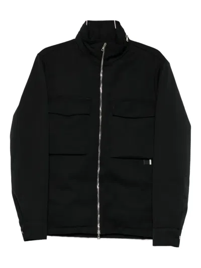 Low Brand High-neck Zip-up Jacket In Black