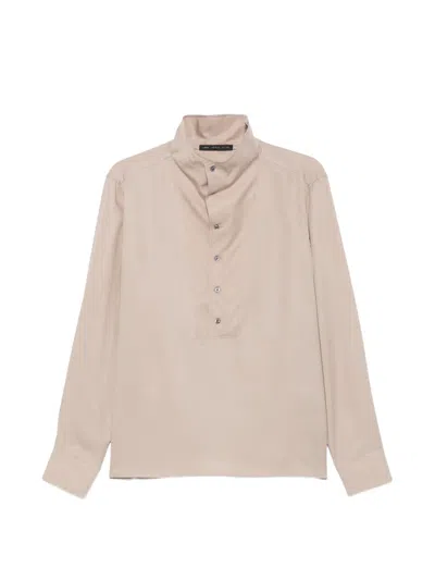 Low Brand High-neck Long-sleeve Shirt In Neutral