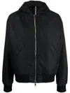 Low Brand Hooded Waterproof Bomber Jacket In Blue