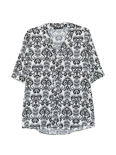 Low Brand Ikat-print Short-sleeve Shirt In Black