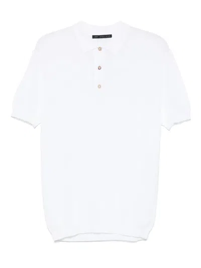 Low Brand Interwoven Polo Shirt In White