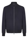 Low Brand Zip Bomber Jacket In Blue