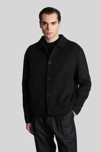 Low Brand Jacket Double Wool Casual Jacket In Black Wool