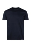 Low Brand Black Solid Crew Neck T-shirt In Blue