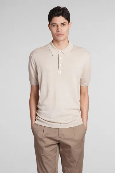 LOW BRAND K148 POLO IN BEIGE SILK AND LINEN