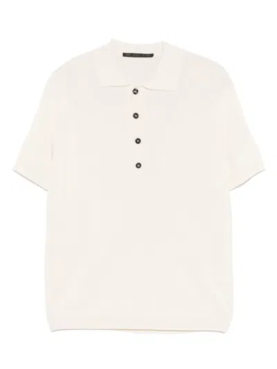 Low Brand Knitted Polo Shirt In Neutrals