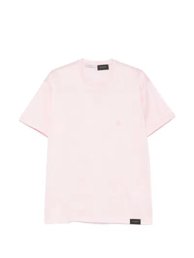 Low Brand Logo-embroidered T-shirt In Pink