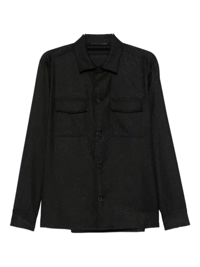 Low Brand Long-sleeved Shirt Jacket In Black