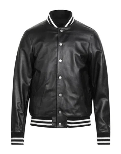 Low Brand Man Jacket Black Size 4 Leather