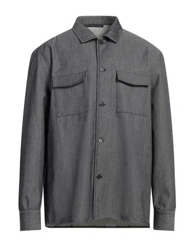 Low Brand Man Shirt Black Size 4 Virgin Wool, Cotton