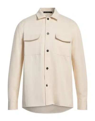 Low Brand Man Shirt Cream Size 3 Virgin Wool, Cotton In Neutral
