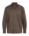 Low Brand Man Shirt Khaki Size 5 Cotton, Elastane In Multi