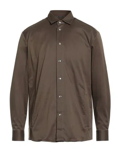 Low Brand Man Shirt Khaki Size 5 Cotton, Elastane In Multi