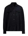Low Brand Man Shirt Midnight Blue Size 5 Virgin Wool In Blue