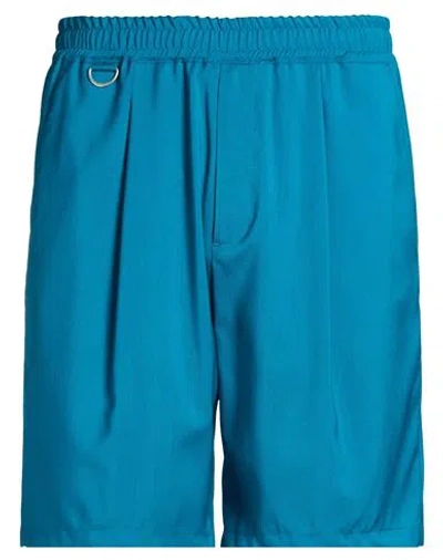 Low Brand Man Shorts & Bermuda Shorts Deep Teal Size 5 Virgin Wool In Blue