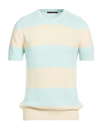 Low Brand Man Sweater Turquoise Size 2 Cotton In Multi