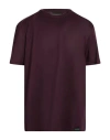 Low Brand B134 Basic T-shirt In Bordeaux Cotton In Purple