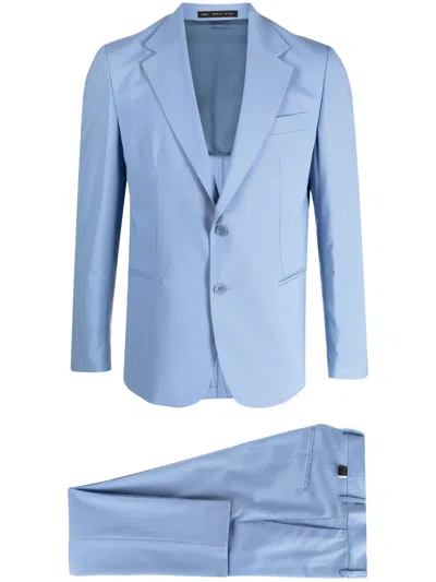 Low Brand Notched-lapels Single-breasted Suit In Blau