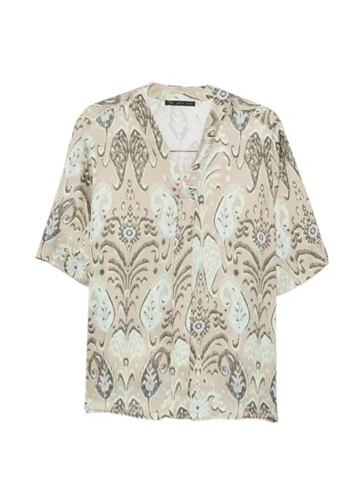Low Brand Paisley-pattern V-neck Shirt In Brown