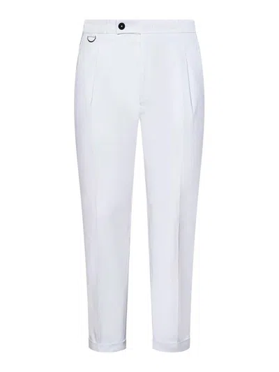 Low Brand Slim-fit White Stretch Lux Cotton Trousers