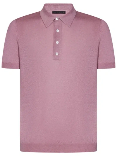 LOW BRAND PINK KNIT POLO