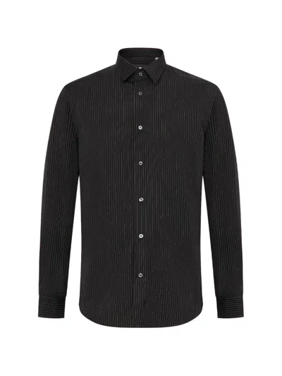Low Brand Pinstriped Long-sleeve Shirt In Black
