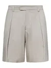 Low Brand Pleat-detail Shorts In Gray