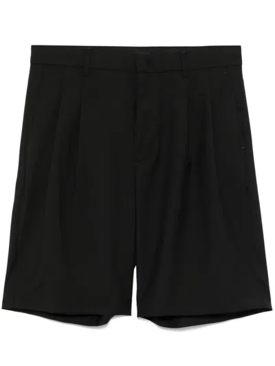 Low Brand Pleat-detail Shorts In Black