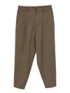 Low Brand Pleated Drawstring Trousers In Brown