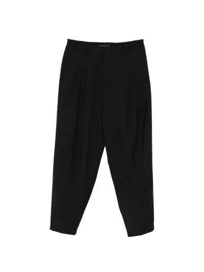 Low Brand Pleated Elasticated-waistband Trousers In Black