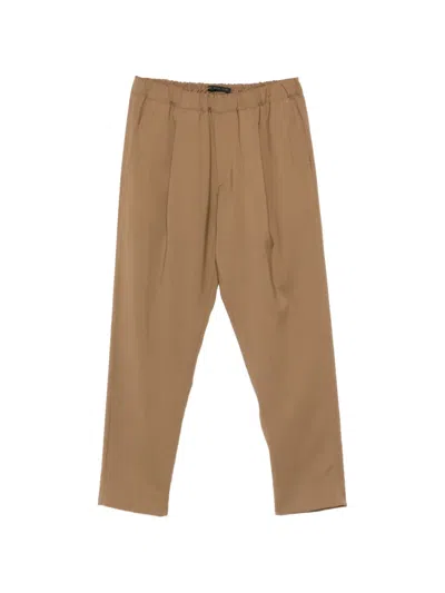 Low Brand Pleated Elasticated-waistband Trousers In Brown