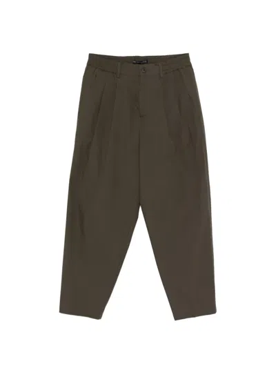 Low Brand Pleated Elasticated-waistband Trousers In Black