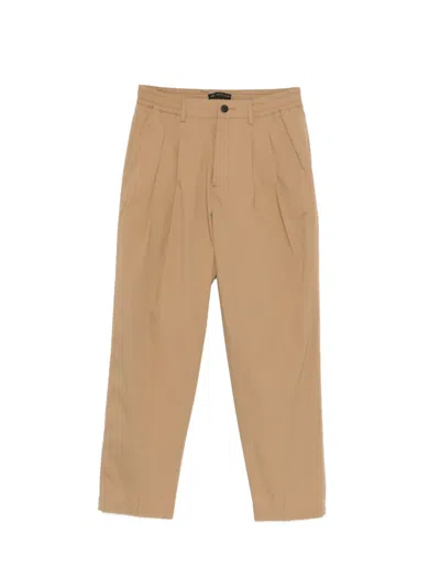 Low Brand Pleated Elasticated-waistband Trousers In Brown