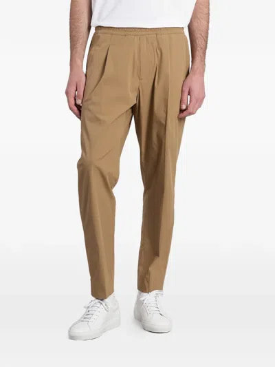 Low Brand Pleated Elasticated-waistband Trousers In Brown