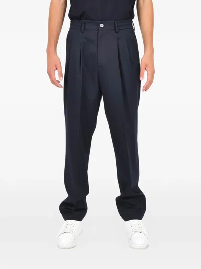 Low Brand Pleated Tailored Trousers In Blue