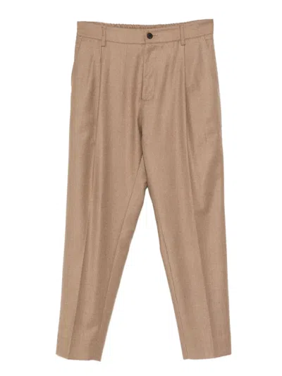 Low Brand Pleated Trousers In Brown