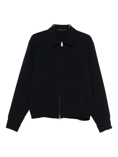 Low Brand Point-collar Zip-up Jacket In Blue